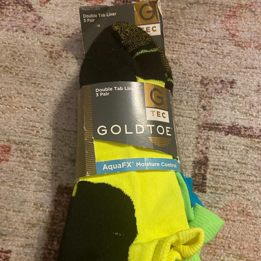 Gold Toe Double Tab Liner 3 pair Aqua Fx Moisture Control